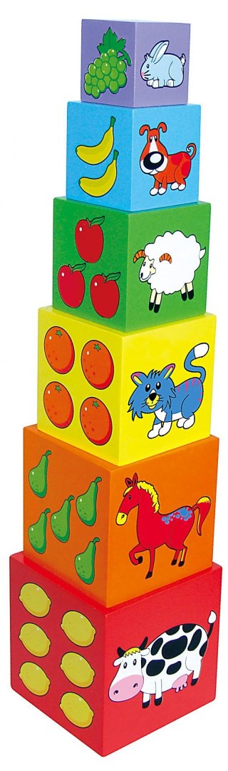 PIRAMIDKA SZEŚCIOPIĘTR OWOCE ZWIERZĘTA CYFRY POJ
