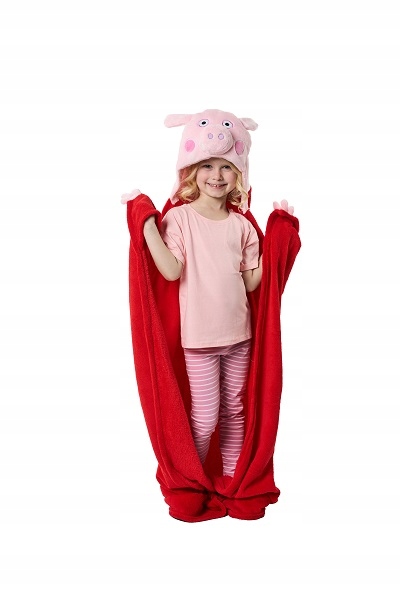 

Koc Świnka Peppa Pig z kapturem 110cm x 140cm