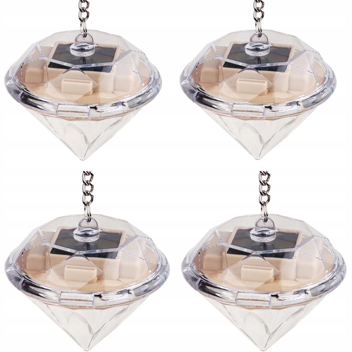 

4x lampa solarna ogrodow diament Led biała wisząca