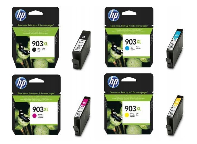 Sada 4 Atramentov Hp 903XL Cmy čierna 903XL T6M15AE