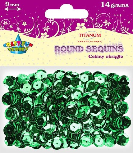 Cekiny Metaliczne Titanum 9 mm 14 g Zielone