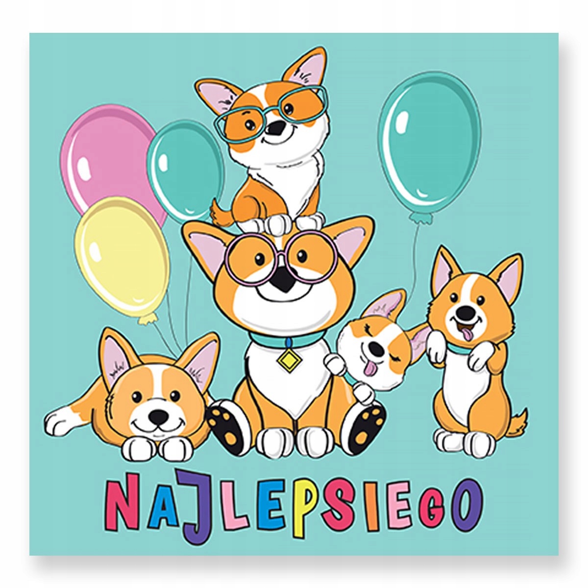 481927 KARNET KWADRATOWY NAJLEPSIEGO CUTE PIESKI HENRY