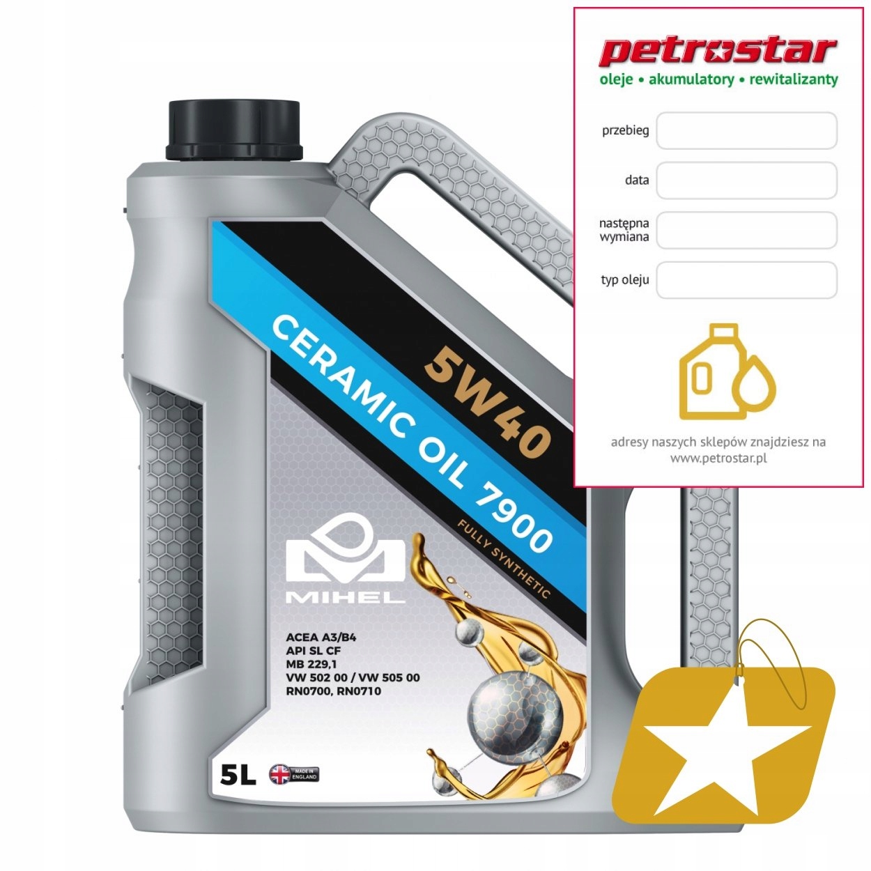 Mihel Keramický Olej 7900 5W40 Keramický Olej 5 L