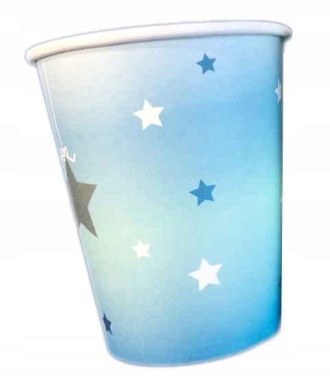 KUBECZKI URODZINOWE ROCZEK CHŁOPCZYK BŁĘKIT 6 SZT