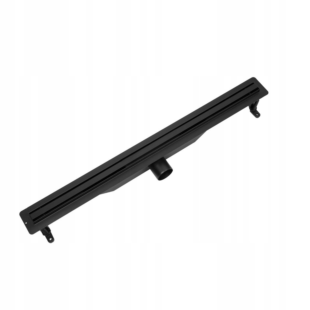 Lineární odtok Vogi Ultra Slim Černý 80 cm Nízký Sifon fi 50 ocel