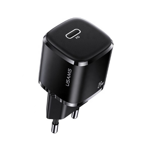 Usams Ład. siec. 1xUSB-C T36 mini 20W(only head) PD3.0 Fast Charging czarny