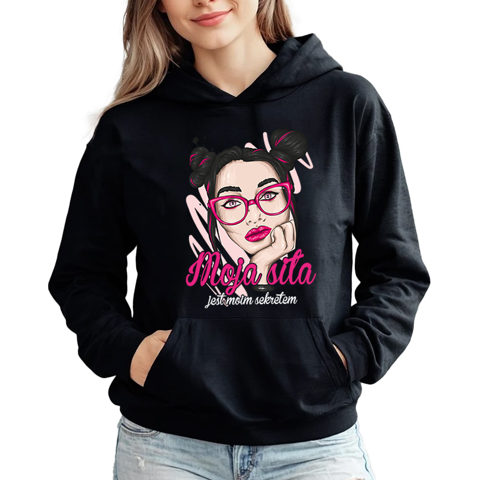 Mikina Černá Moje Síla Mé Tajemství Ženská Motivační Na Dárek Vel XL