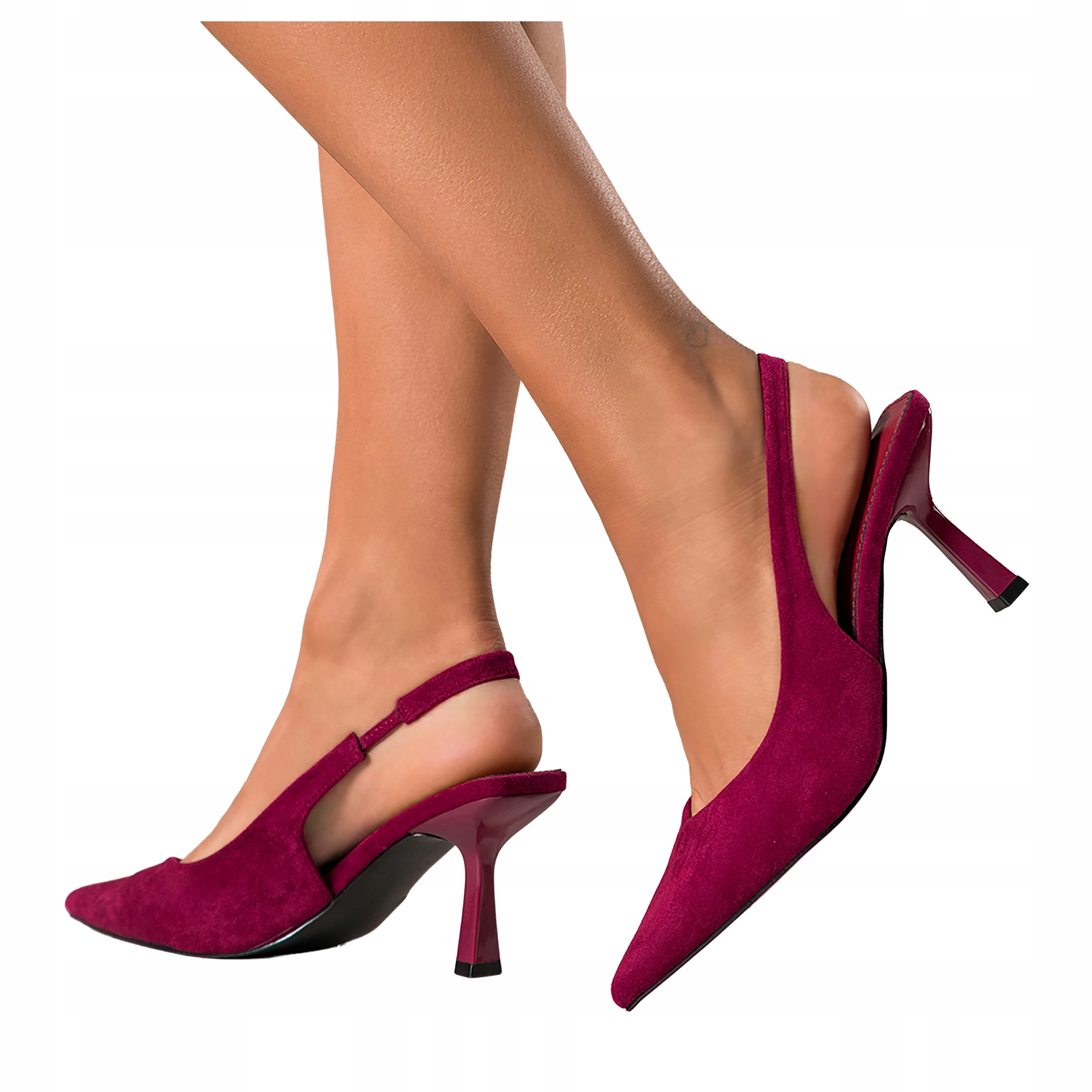 Bordové Lodičky Dámské Odhalená Semišová Pata Na Podpatku Lodičky r 39