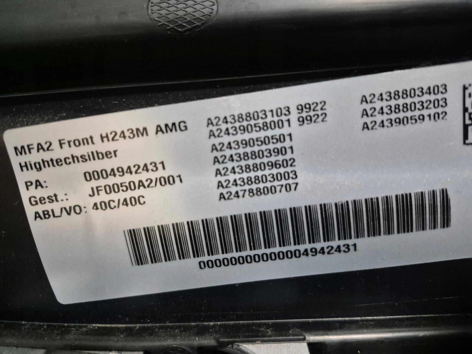 MERCEDES EQA W243 AMG LIFT 23- bumper front front complete A2438803103