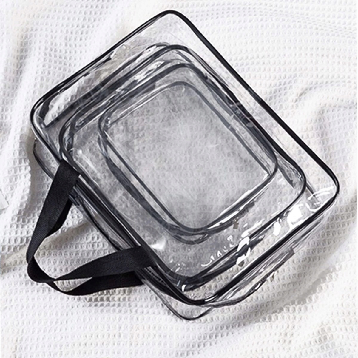 KOSMETYCZKA ORGANIZER NA KOSMETYKI PRZEZROCZYSTA PODRÓŻNA ZESTAW 3 SZTUKI Marka Springos