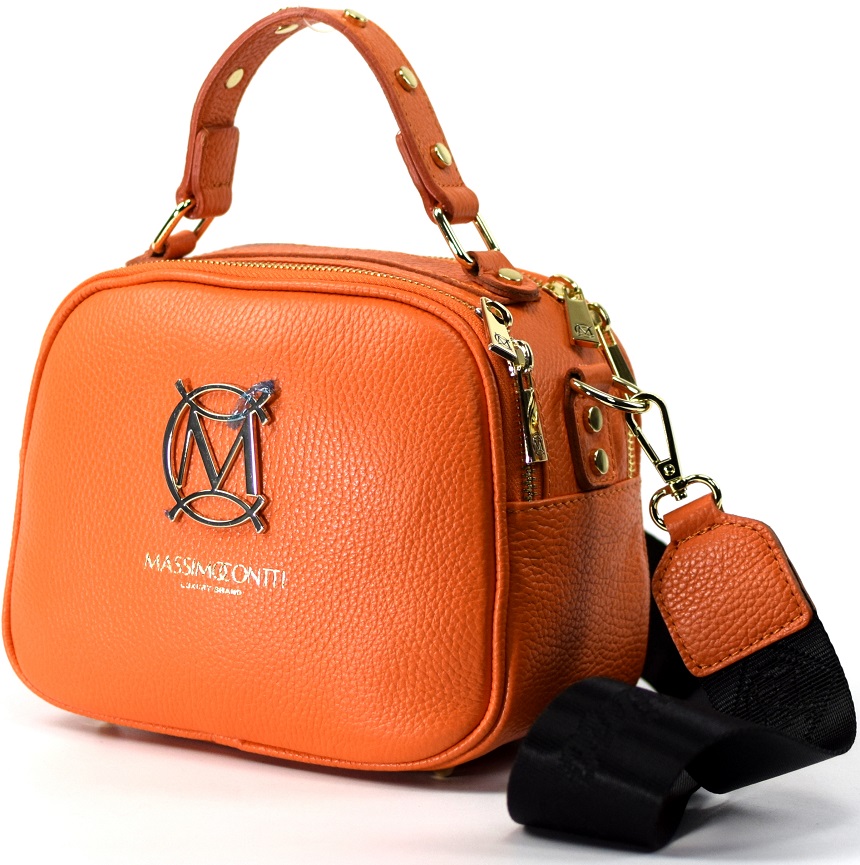 WŁOSKA TOREBKA SKÓRA NAT MASSIMO POMARAŃCZOWA 640U Marka Massimo Connti