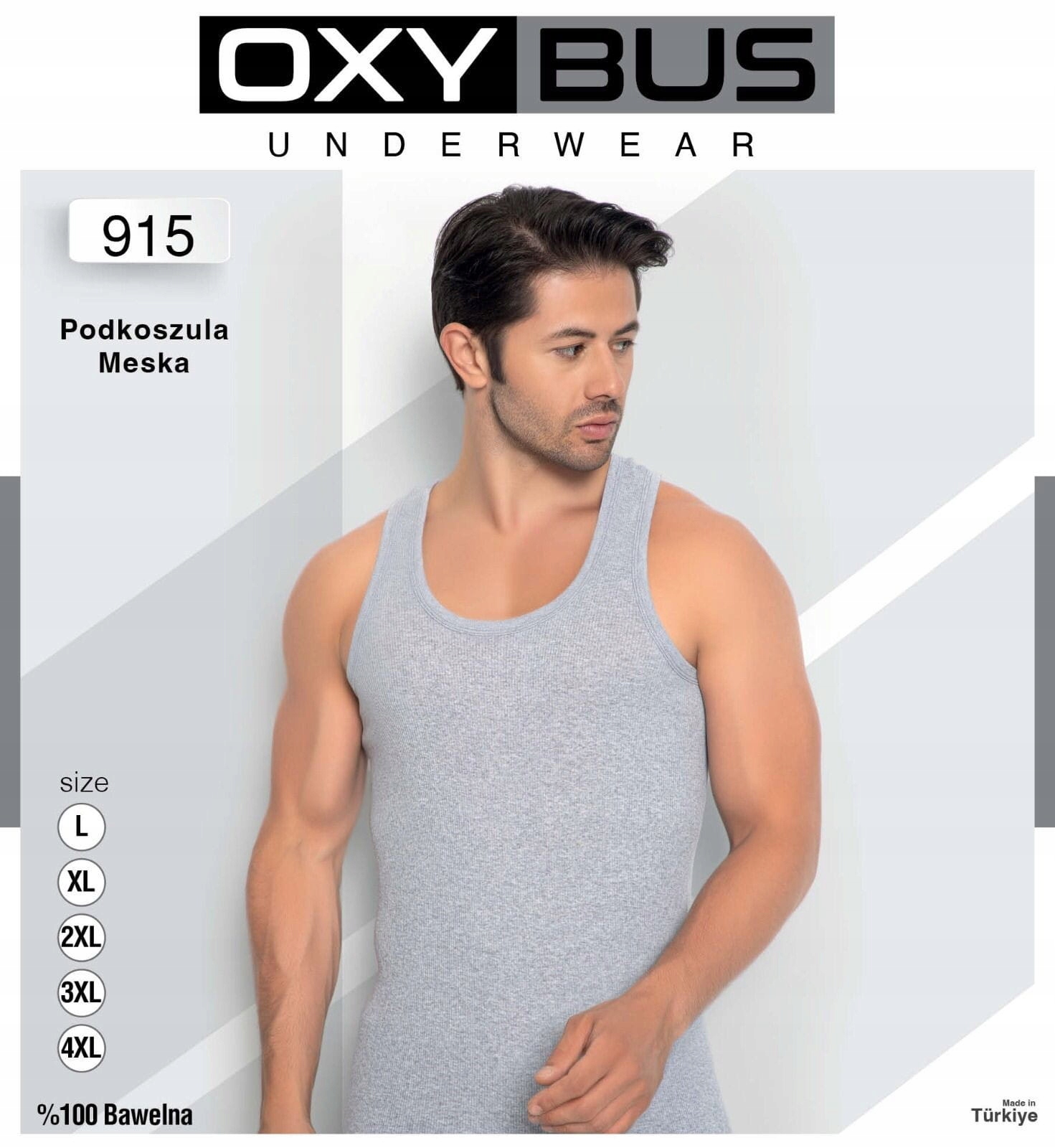 Podkoszulka Męska Szerokie Ramiączka PRĄŻKI pm XL