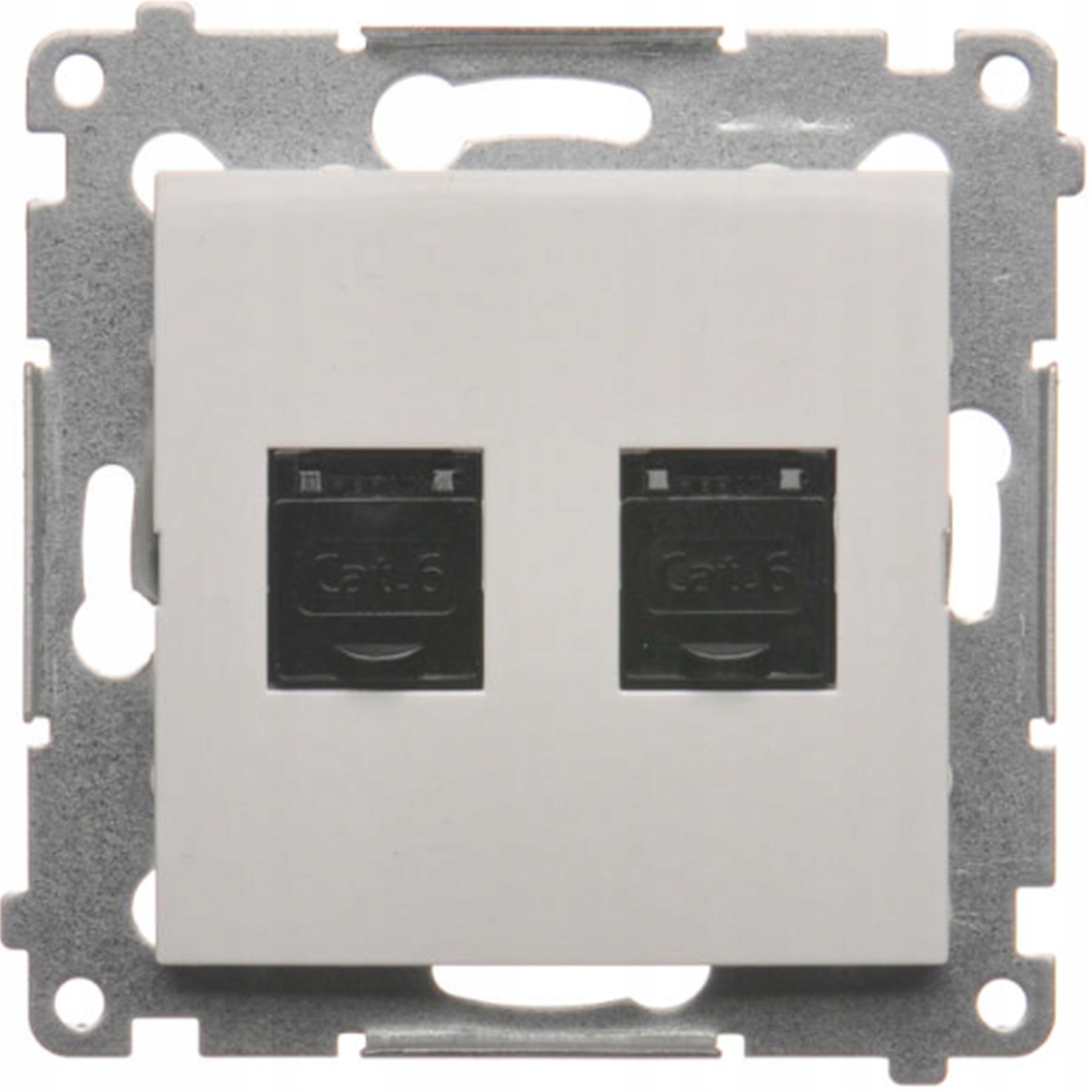 Počítačová zásuvka RJ45 kat.6 Dvojitá bez rámečku na obrazovky s clonou