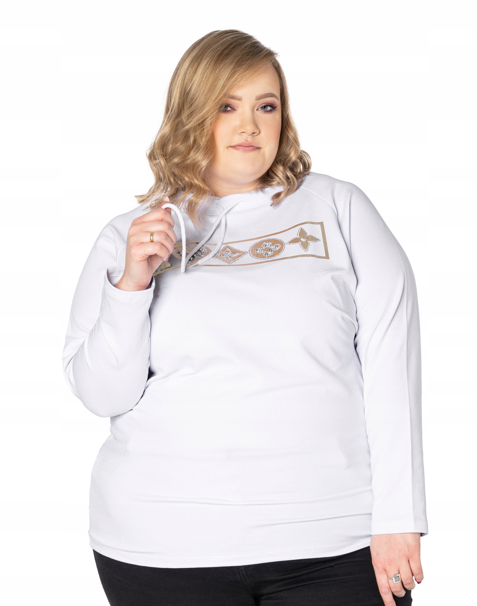 

Duża Bluza Bawełniana Damska Długi Rękaw 7085-02