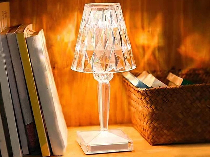 LAMPKA NOCNA STOŁOWA KRYSZTAŁ LED RGB USB PILOT Liczba punktów światła 1