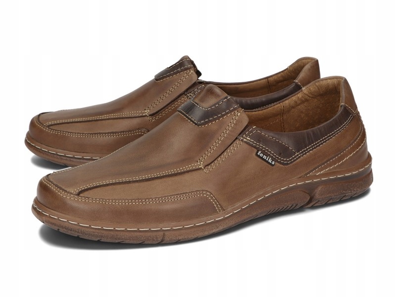 

Półbuty Mokasyny Skóra Naturalna 102 Brąz 45