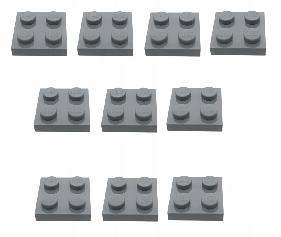 

Lego Płytka 2X2 Ciemny Szary 4211094 3022 10 szt