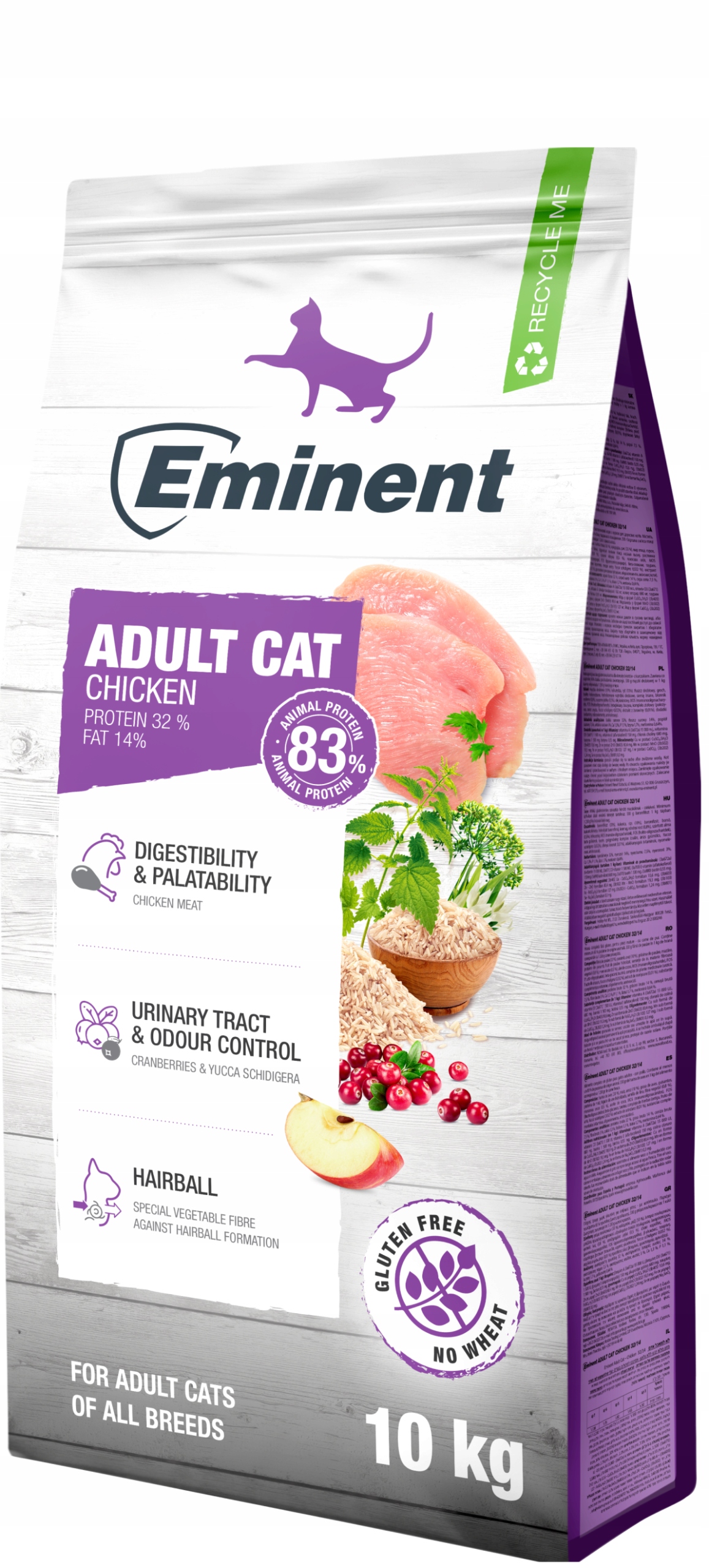 Eminent Cat Adult Chicken 32/14 10 kg ulepszona dla dorosłych kotów