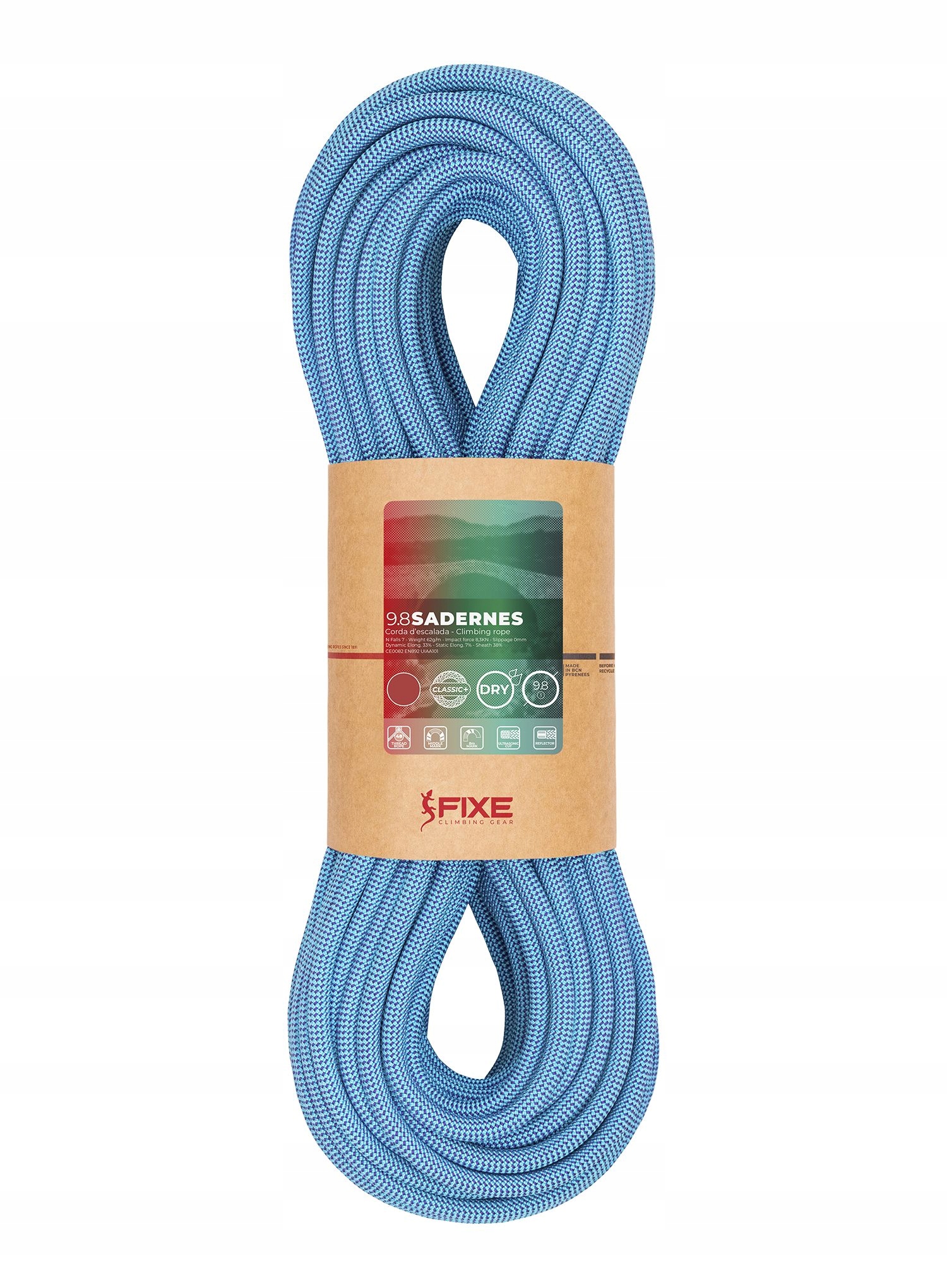 Lezecké lano Fixe Climbing Sadernes 9,8 60 m modré