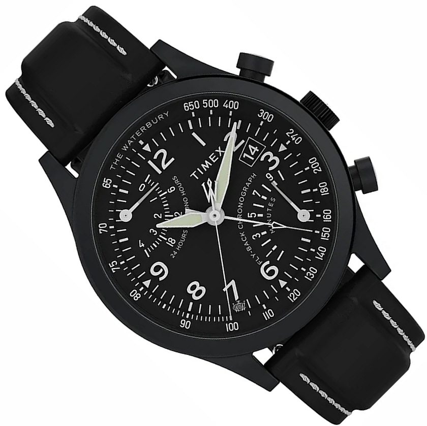 Pánské Hodinky Timex TW2W48000 Waterbury Traditional Fly Chrono Black 43 mm