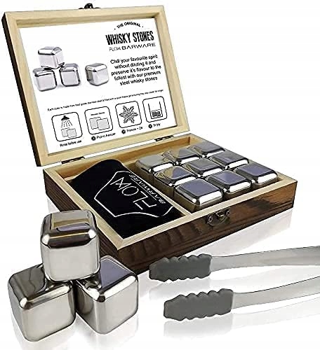 Barware Dárkový Set Na Whisky kovový silikonový dřevěný ocelový