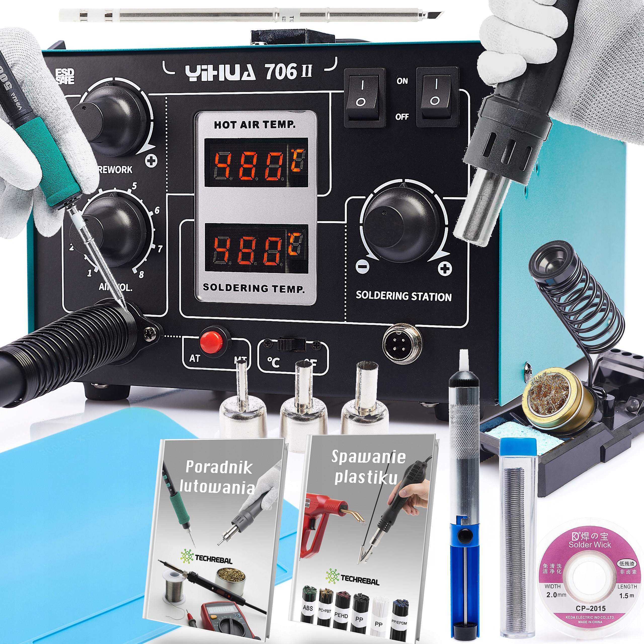 Pájecí Stanice 2V1 Yihua 706 II Wep Hotair Mata Cín Pletenina Hrot T12