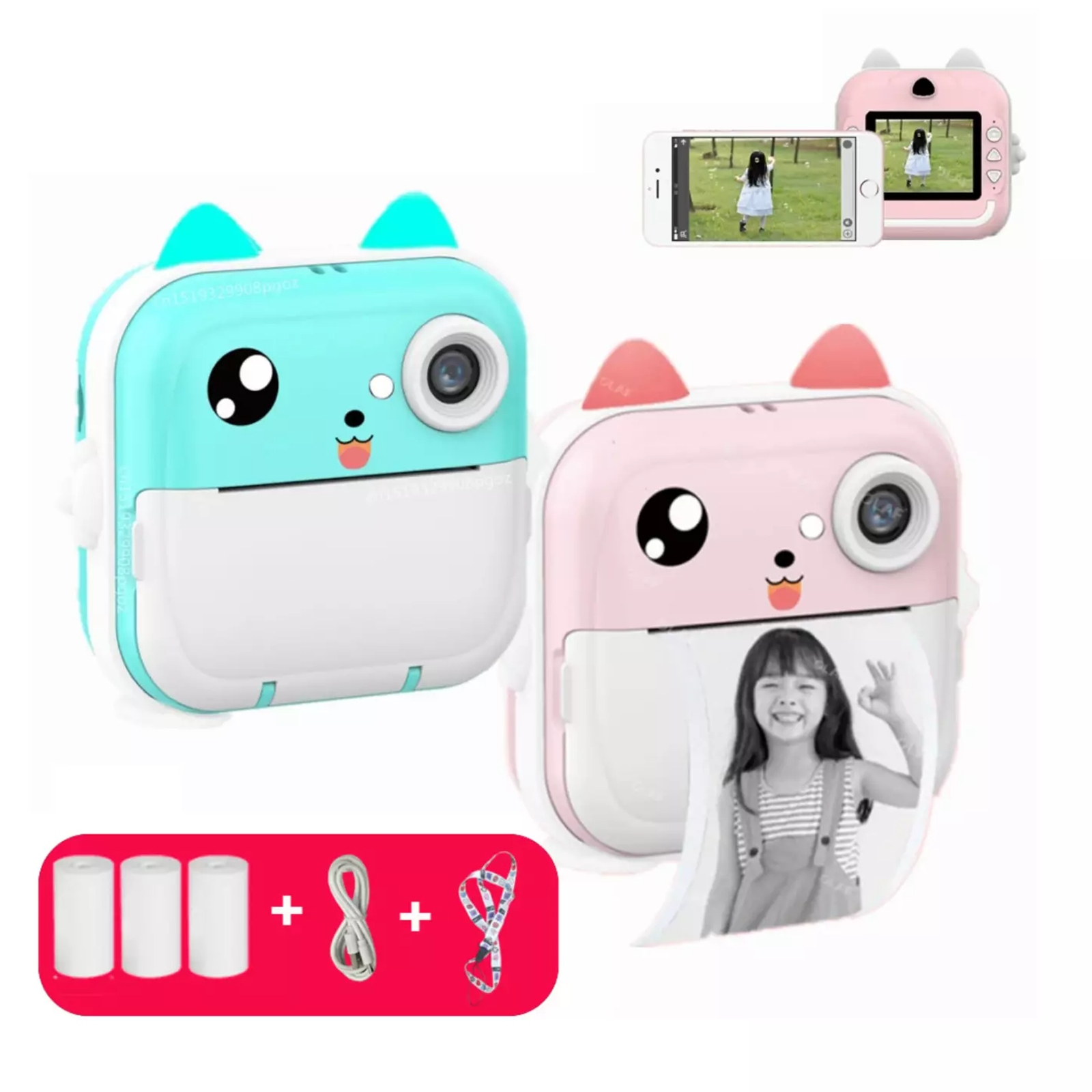 Přenosná Termální Bezdrátová Mini Fototiskárna