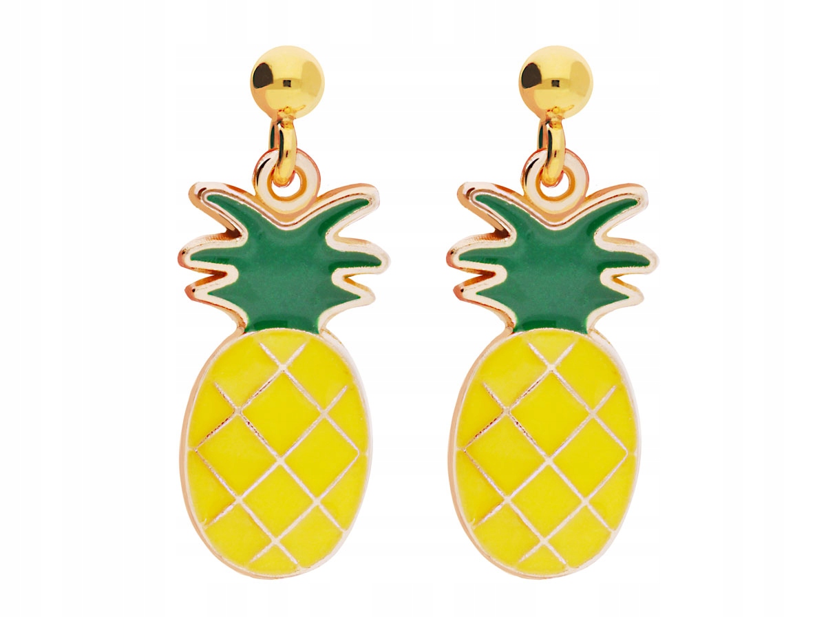

Kolczyki emaliowane srebrne ananas letnie srebro