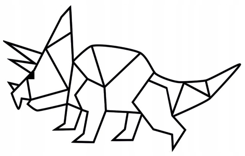 Geometrická 3D nástěnná dekorace Dinosaurus 60 cm