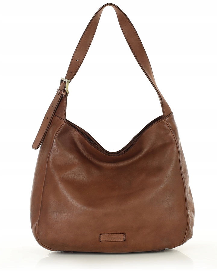 Torebka hobo skórzana damska na ramię regulowana czekoladowa Marco Mazzini