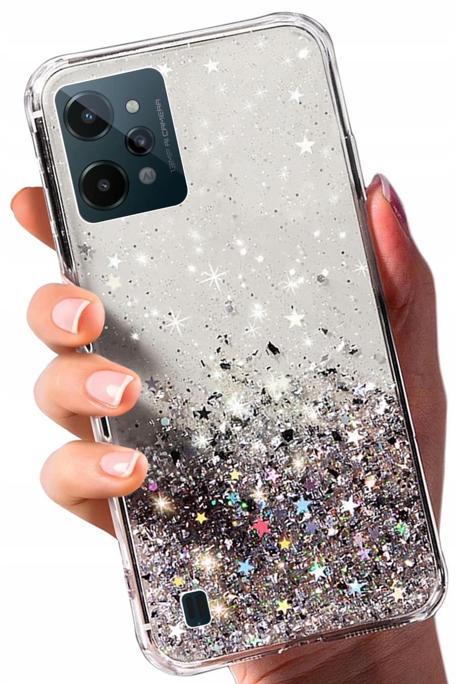 

Etui Brokat Glitter Do Realme C31 Szkło