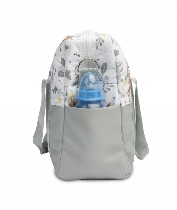 TORBA DO WÓZKA EKOSKÓRA LEŚNA PRZYGODA BIAŁA Szerokość (dłuższy bok) 43 cm