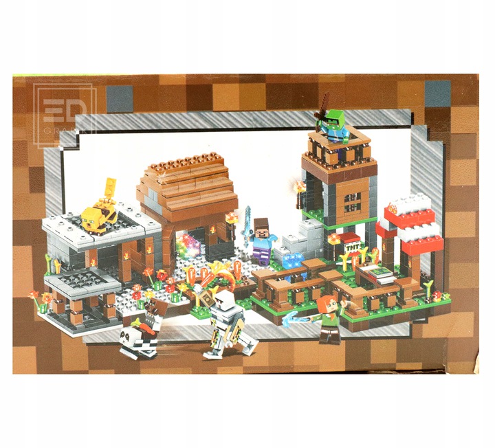 KLOCKI MINECRAFT MY WORLD 778EL DUŻA WIOSKA Bohater Minecraft