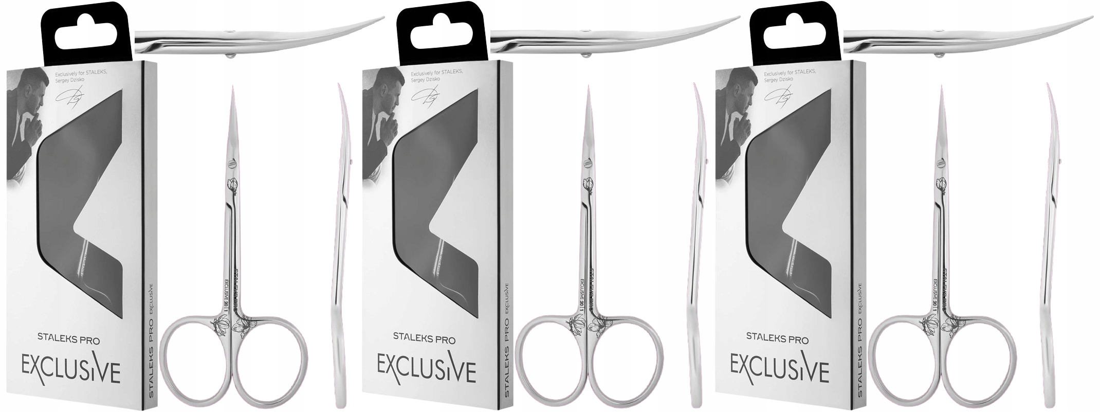 Profesionální nůžky na kůži Exclusive Type 1 Magnolie Staleks 3 kusy