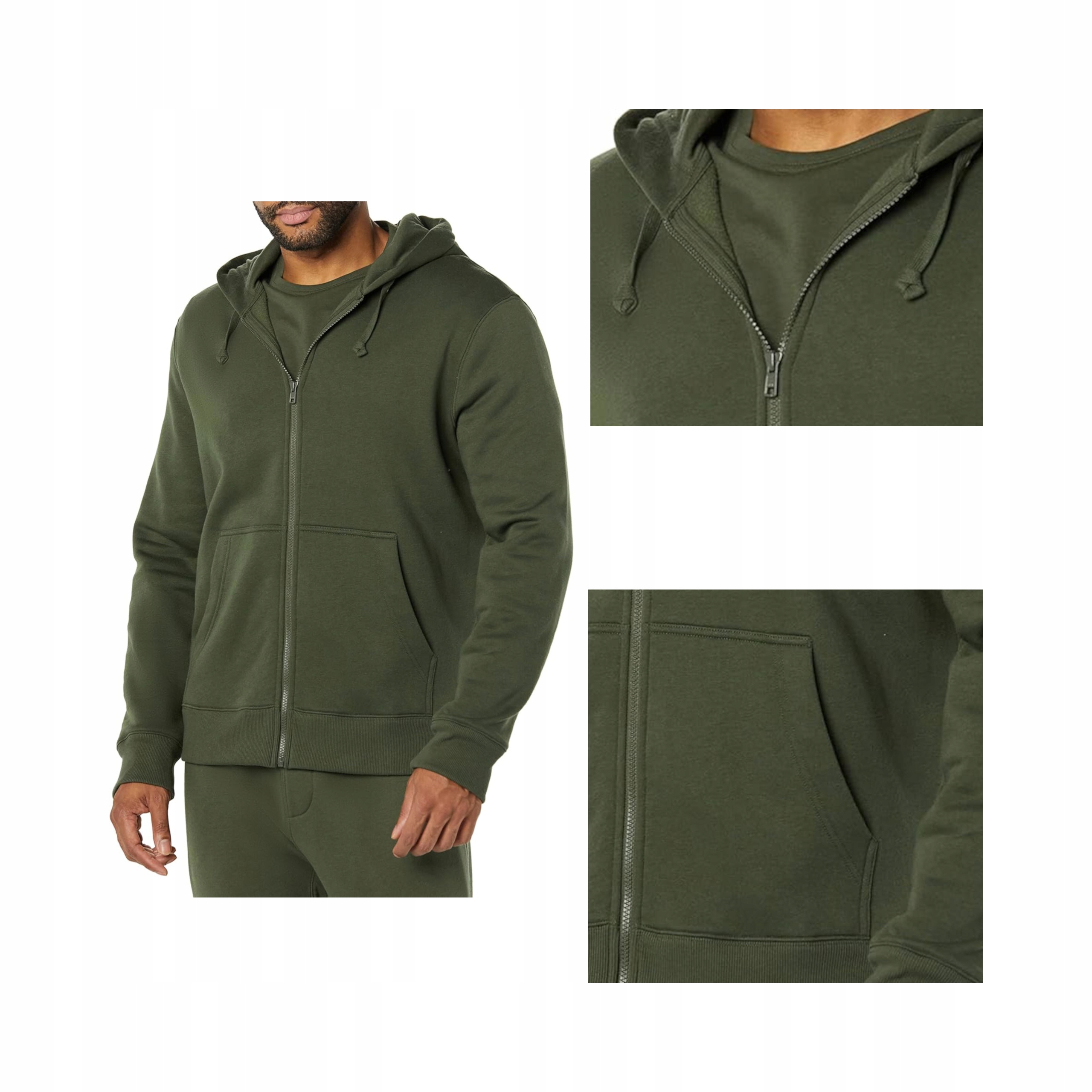 Mikina S Kapucí Amazon Aware Full Zip Hoddie Pánská Fleecová Zelená M