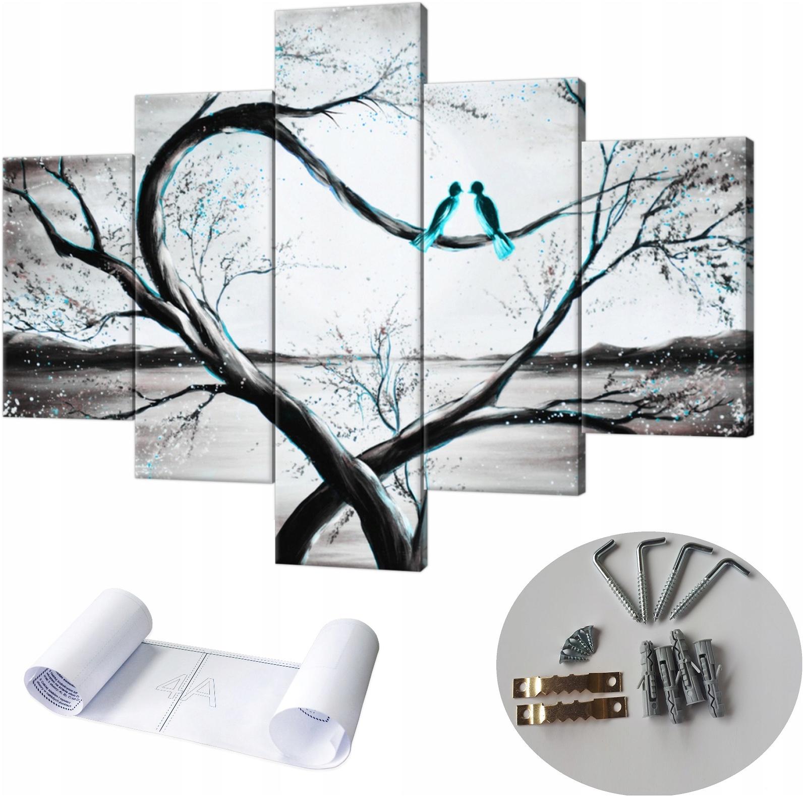 

Obrazy Tryptyki 100x70 Turkus Serce Drzewko+GRATIS