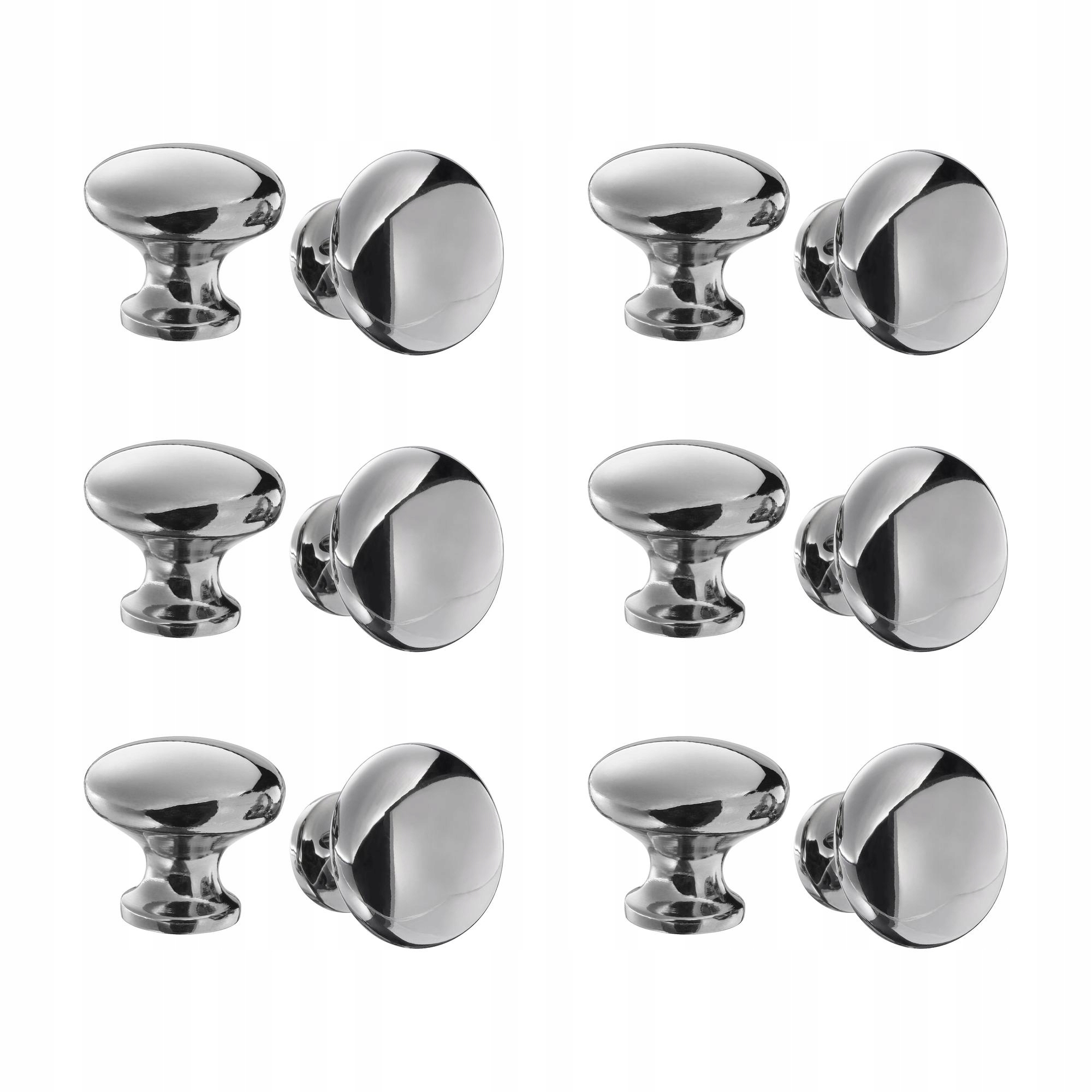 6 ks Chromovaný knoflík 27 mm Eneryda 2 kusy na nábytek