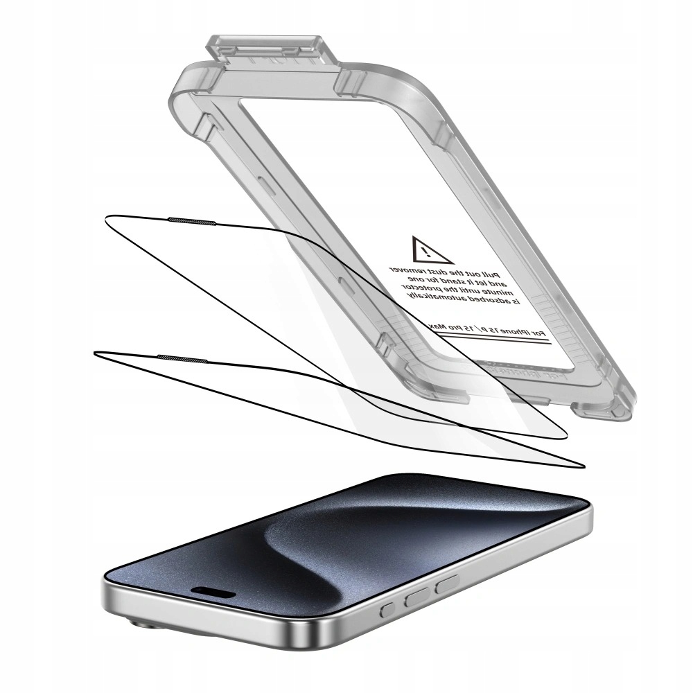 Szkło Hartowane Tech- Protect Quick Set+ 2- Pack iPhone 15 Pro Black