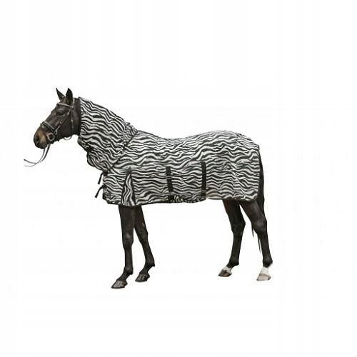 Derka siatkowa z kapturem -Zebra Hkm biały/czarny 145cm