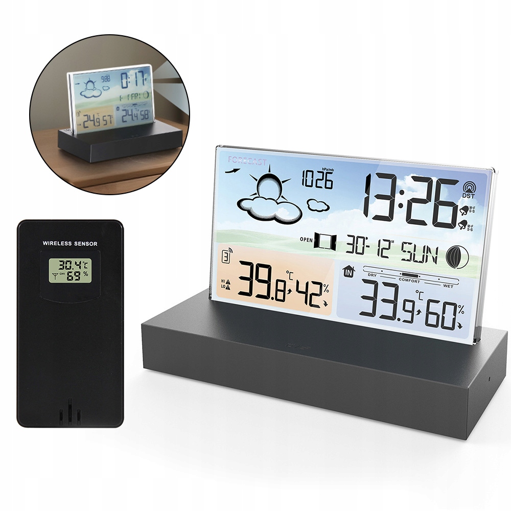 Bezdrátová Meteorologická Stanice S LCD S Barevným Displejem A Časovačem