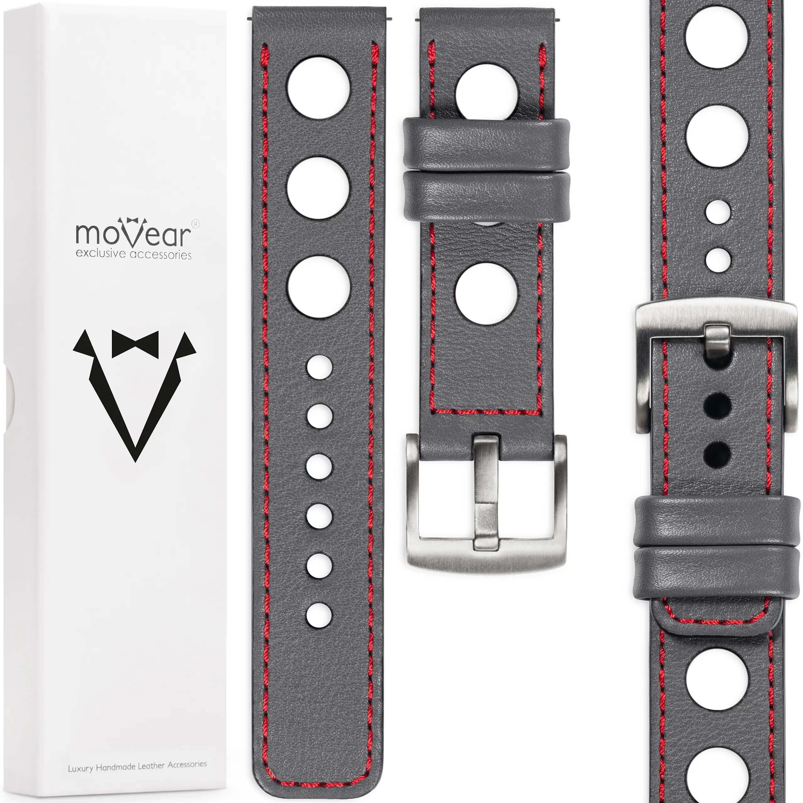 Kožený opasek 22 mm pro prémiové hodinky Italská kůže Movear