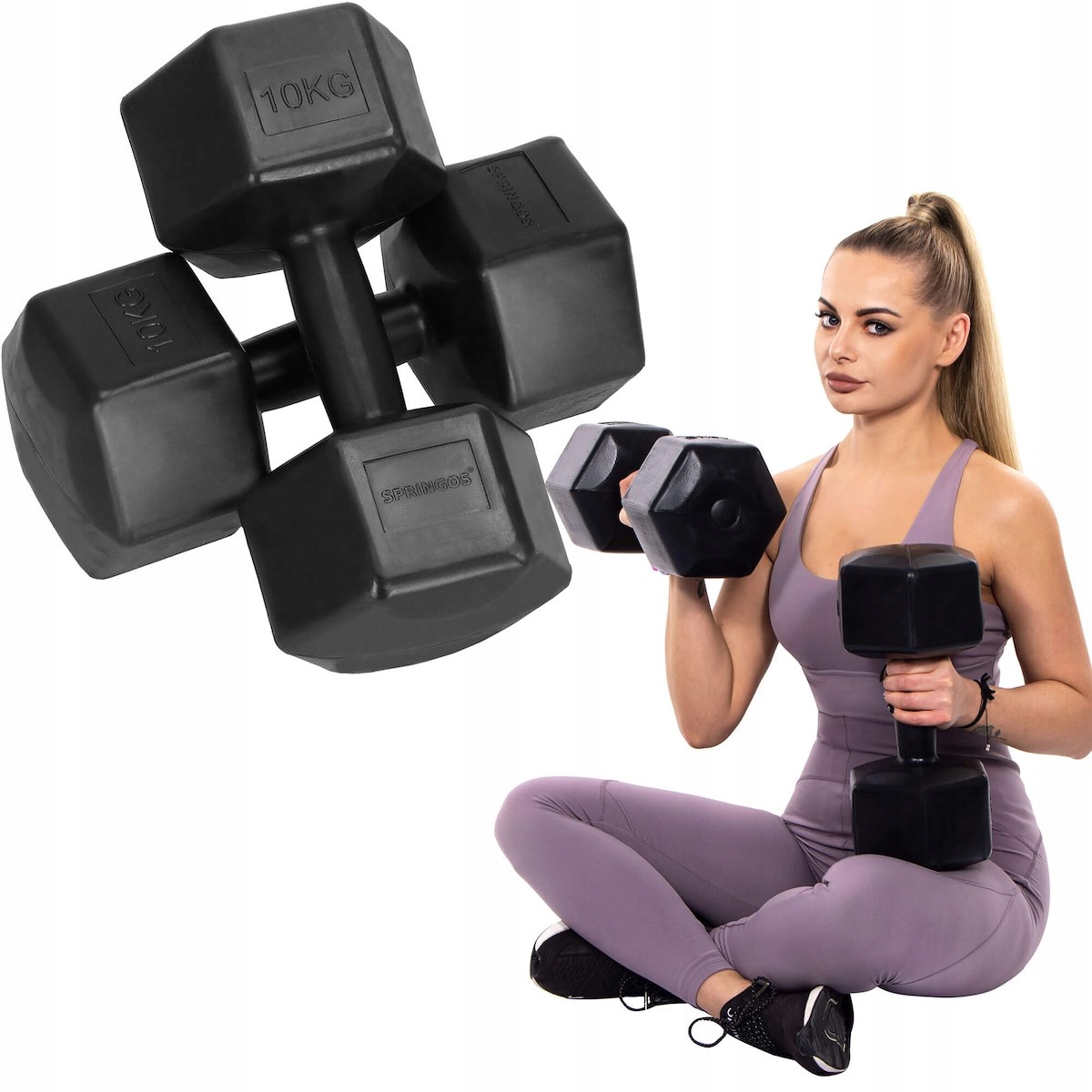 

Hantle Hantelki Ciężarki 2x10 kg Fitness Siłownia