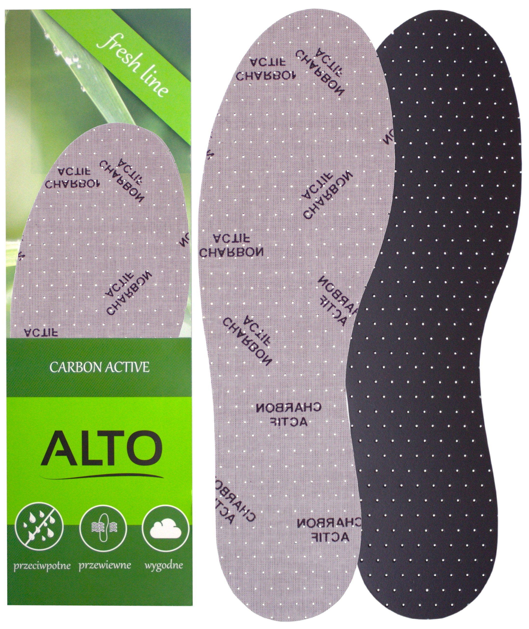WKŁADKI DO BUTÓW Z WĘGLEM AKTYWNYM PRZECIWPOTNE 38