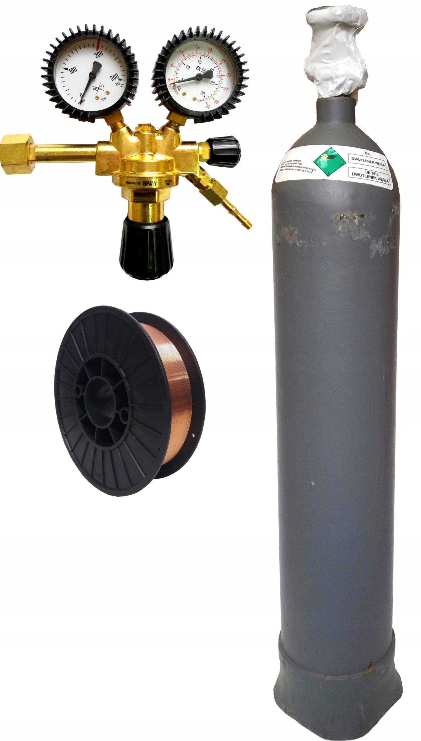 ZESTAW BUTLE BUTLA GAZOWA 8L CO2 DWUTLENEK WĘGLA REDUKTOR MAGNUM DRUT 5KG