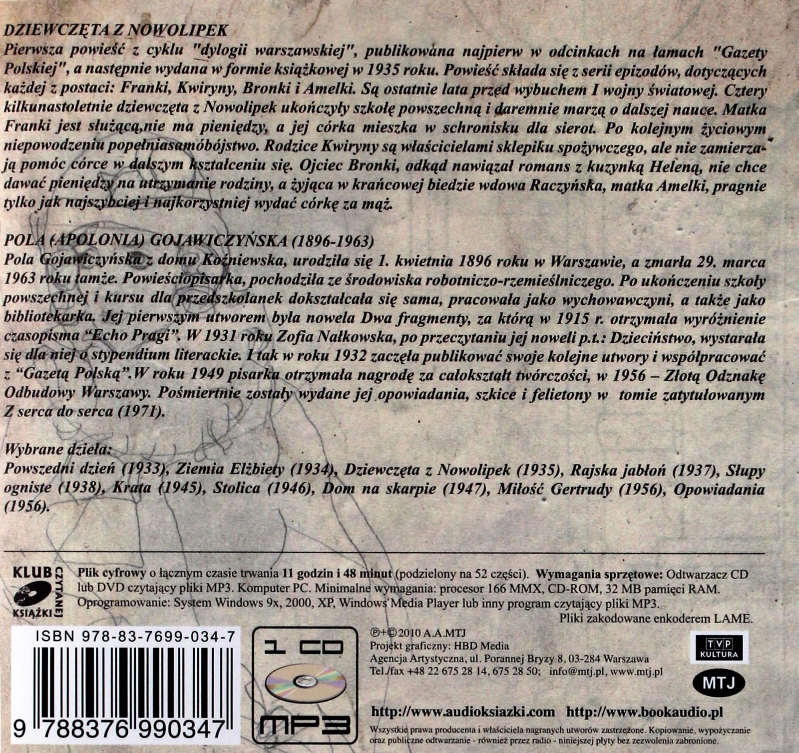 DZIEWCZĘTA Z NOWOLIPEK - POLA GOJAWICZYŃSKA AUDIOB Stan opakowania oryginalne