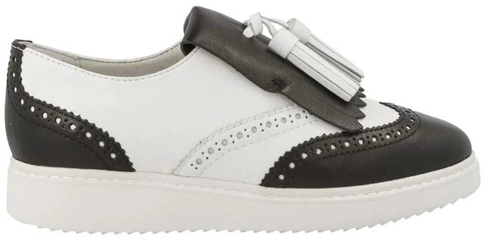 Geox Dámské polobotky D Thymar A nazouvací velikost 37 bílo-černá kůže