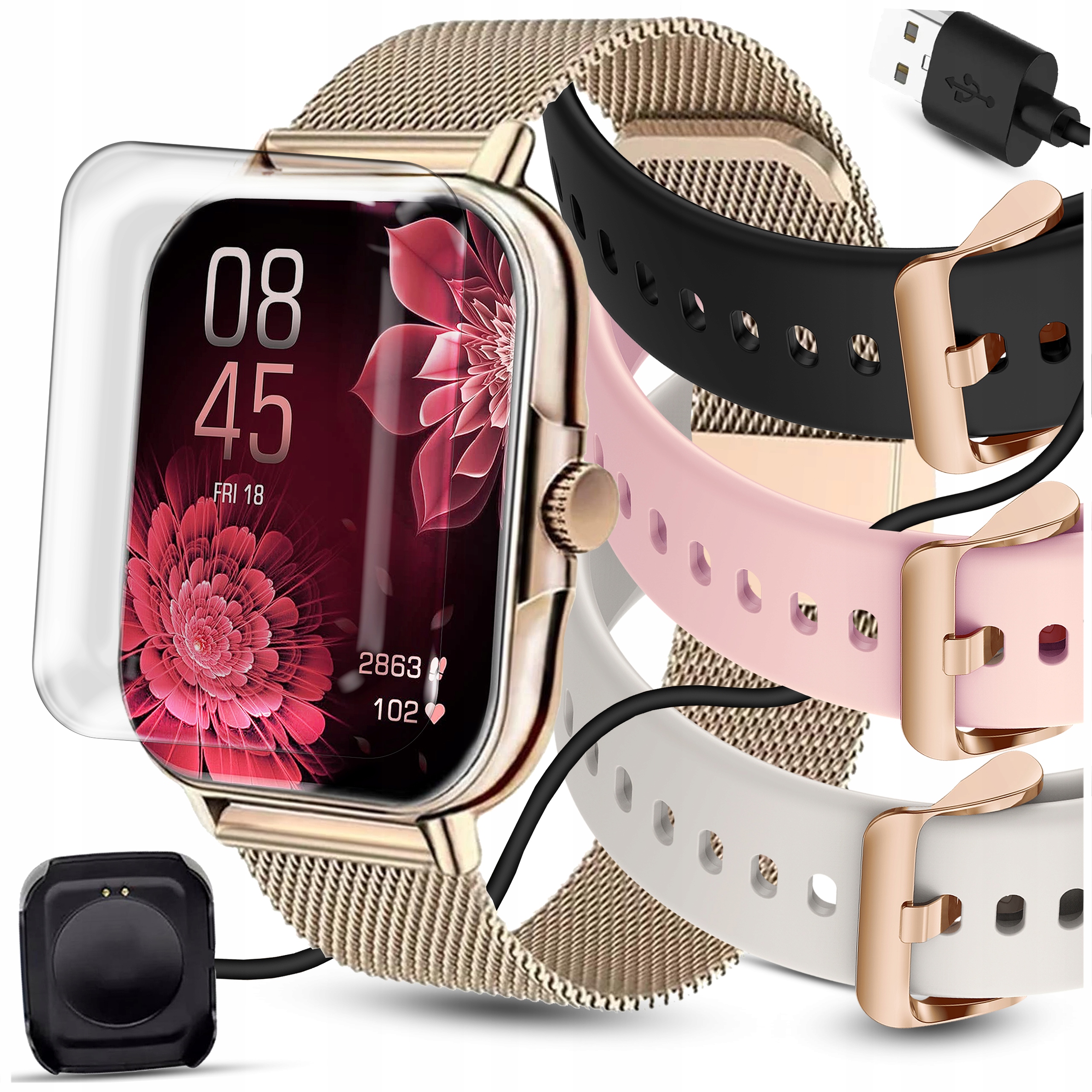 Smartwatch Zegarek Damski Polskie Menu Rozmowy Powiadomienia Puls Sport