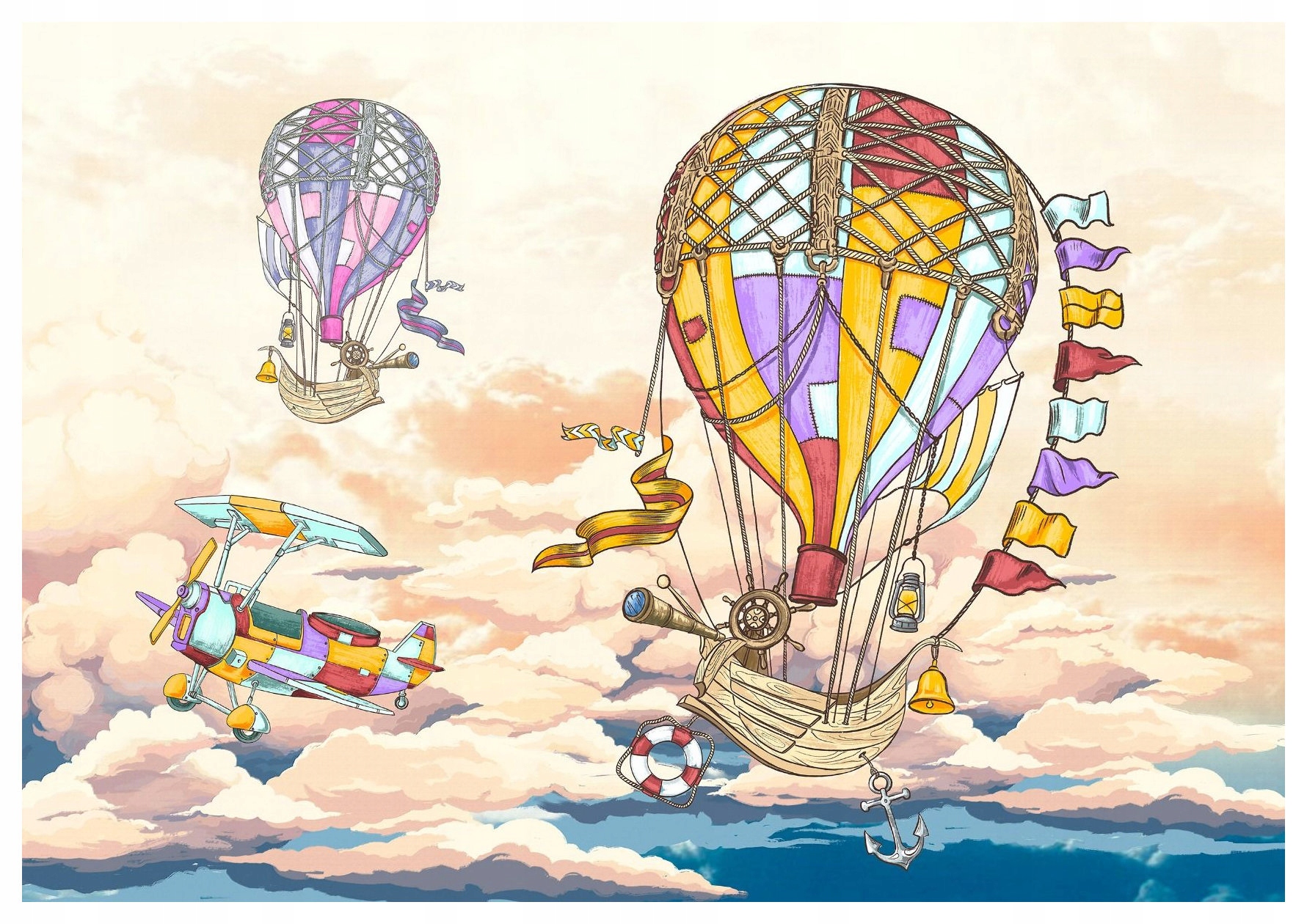 Fototapeta Barevné koule Fantazie Akvarely Retro Sny 208x146 lepidlo