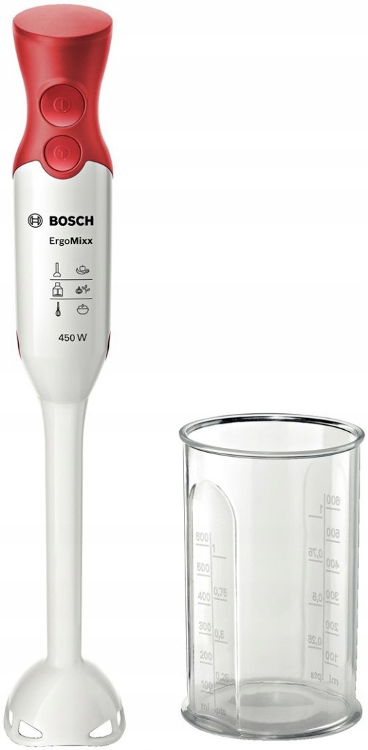 Ruční mixér Bosch MSM64010 (450 W; bílá barva, červená barva)