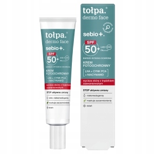 Face Sebio+. Fotoochranný krém na obličej 40 ml Spf 50+ Zklidňuje pokožku z akné